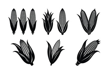 Fototapeta premium Set of corn vector art illustration