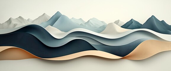 Abstract layered mountain landscape (1)