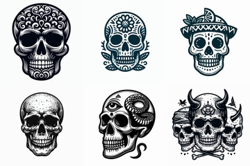 skull head vector illustration