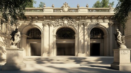 Obraz premium Grand Architectural Entrance with Statues