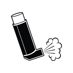 Black silhouette of an asthma inhaler vector Art & Illustration