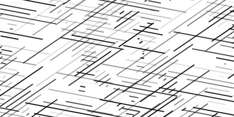 Abstract geometric pattern featuring black random diagonal lines on a white background. The design is monochrome with a minimalistic outline style, creating a trendy, modern, and dynamic texture. 