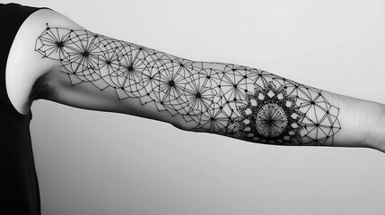 A tattoo of a star with a circle in the middle