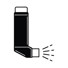 Black silhouette of an asthma inhaler vector Art & Illustration