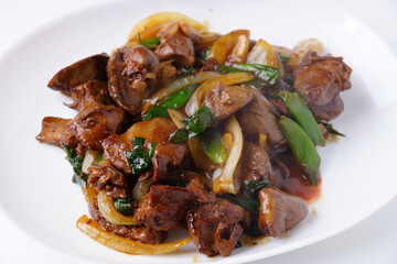 鶏のレバー炒め