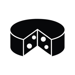 Silhouette of a wheel of cheese vector Art & Illustration