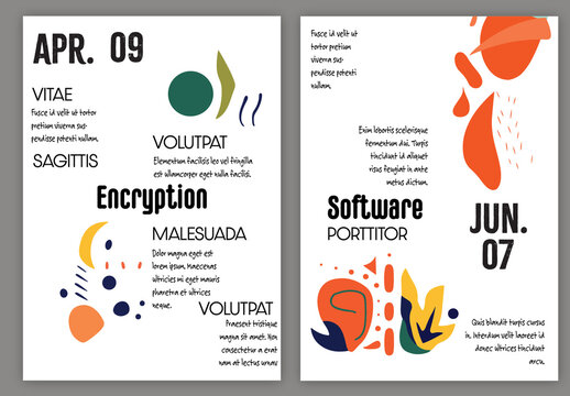 Flyer A4 Abstract Colorful Floral Smile Artistic Shapes