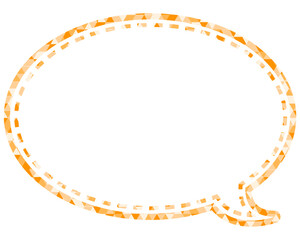 ステンドグラス風吹き出し　三角形模様　丸形