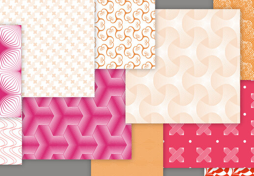 Collection of seamless geometric minimalistic patterns