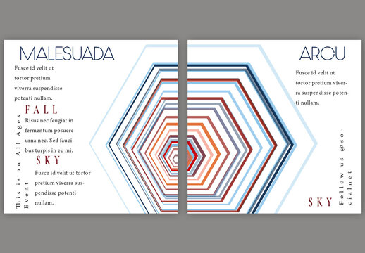 Social Media Square Post Layout with Futuristic Colored Abstract Geometric Shape