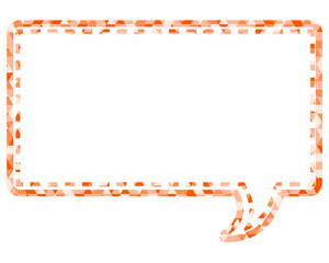 ステンドグラス風吹き出し　三角形模様　四角形