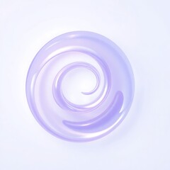 A light purple swirl design with a circular shape on a white background in a studio shot style