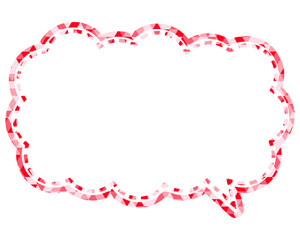 Obraz premium ステンドグラス風吹き出し 三角形模様 細長い雲形