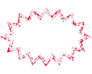 ステンドグラス風吹き出し　三角形模様　細長いギザギザした形