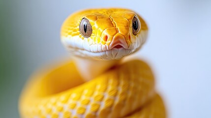 Fototapeta premium Close-up of a vibrant yellow snake