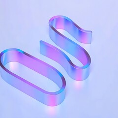 Iridescent metal shapes arranged on a light surface creating a modern and abstract composition art