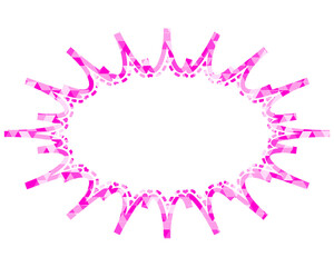 ステンドグラス風吹き出し　三角形模様　細長いギザギザした形
