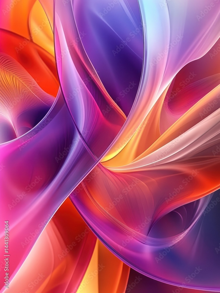 Poster abstract colorful waves with fluid and dynamic movement in background, creating a design, for wallpa