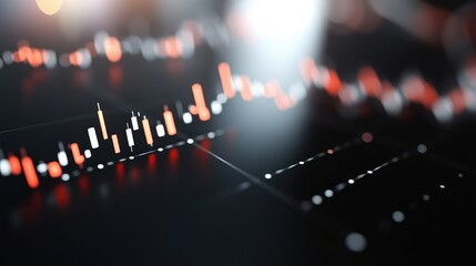 Abstract financial data visualization on a dark screen