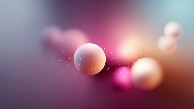 Floating orbs with soft ethereal light, abstract dreamy digital art backdrop