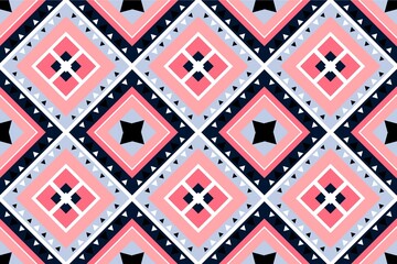 Obraz premium Ethnic seamless, Native patterns with simple shapes. Tribal and ethnic fabrics. African, American, Mexican, Indian styles. Simple geometric pattern elements are best used in design, textile printing.