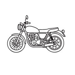 Fototapeta premium Vintage Motorcycle Line Art Illustration