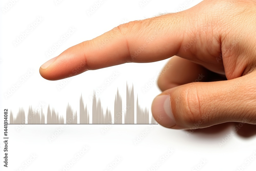 Leinwandbilder finger touching sound wave visualization representing audio technology in creative communication and