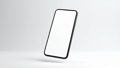 Modern Smartphone Mockup with Blank White Screen Ideal for App Presentation or Website Design
