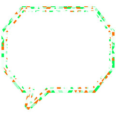 Naklejka premium ステンドグラス風吹き出し 三角形模様 角のある八角形