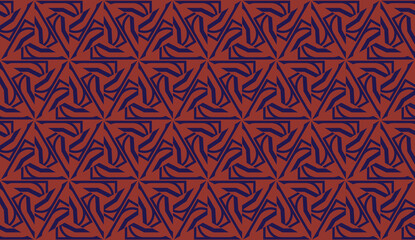 Vector illustration with modern decorative pattern in triangles style. Illusion curved line. For interior wallpaper, smart design, fashion print.