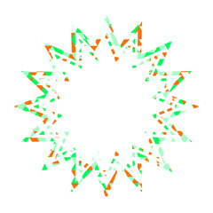 吹き出し ステンドグラス風 三角模様_点線付き_2色 (6)
