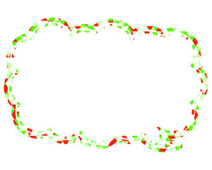 ステンドグラス風吹き出し　三角形模様　細長い雲形