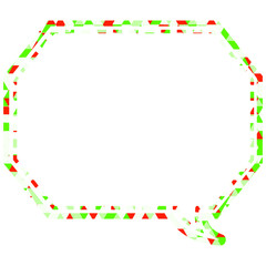 ステンドグラス風吹き出し　三角形模様　角のある八角形