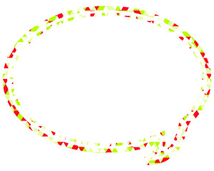 Fototapeta premium ステンドグラス風吹き出し 三角形模様 丸形