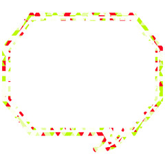 ステンドグラス風吹き出し　三角形模様　角のある八角形