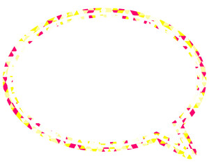 ステンドグラス風吹き出し　三角形模様　丸形