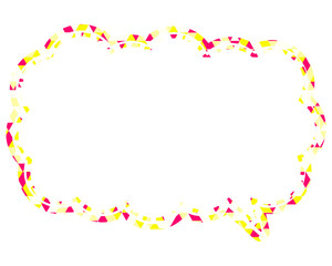 Fototapeta premium ステンドグラス風吹き出し 三角形模様 細長い雲形