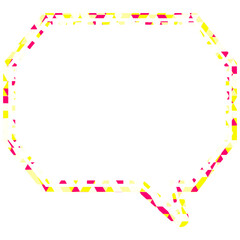 ステンドグラス風吹き出し　三角形模様　角のある八角形