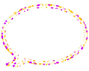 Fototapeta premium ステンドグラス風吹き出し 三角形模様 丸形