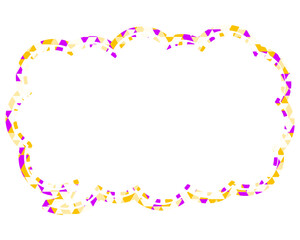ステンドグラス風吹き出し　三角形模様　細長い雲形