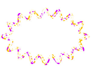 ステンドグラス風吹き出し　三角形模様　細長い丸みのあるギザギザした形