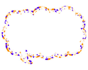 ステンドグラス風吹き出し　三角形模様　細長い雲形