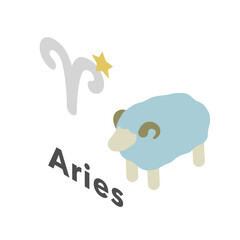 アイソメトリックイラスト：牡羊座