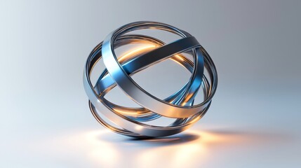 A modern metallic sphere with illuminated rings, symbolizing innovation and design.