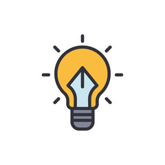 Creative idea colored icons, minimalist vector illustration ,simple transparent graphic element .Isolated on white background