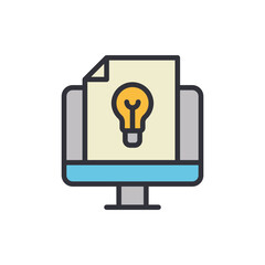 Creative process colored icons, minimalist vector illustration ,simple transparent graphic element .Isolated on white background