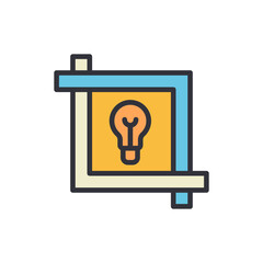 Creative idea colored icons, minimalist vector illustration ,simple transparent graphic element .Isolated on white background