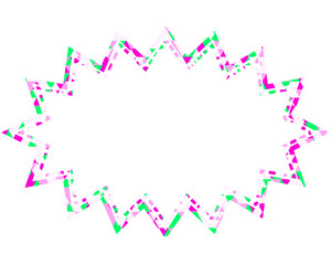 ステンドグラス風吹き出し　三角形模様　細長いギザギザした形