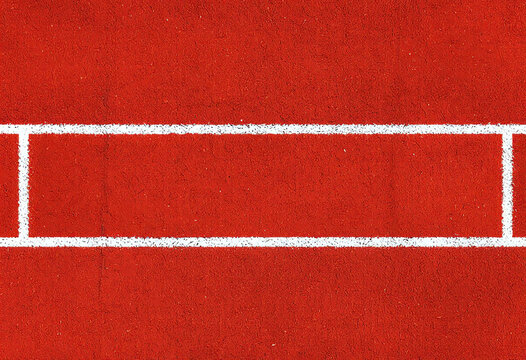 Red Sports Court with White Rectangular Markings