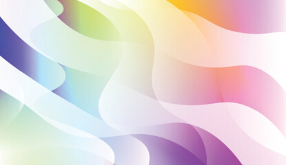 Template Abstract Background With Curves Lines. For Cover Page, Landing Page, Banner. Vector Illustration with Color Gradient.